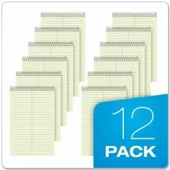 Ampad Steno Pads, Tan Cover, Gregg Rule, (80) Green-Tint 6 x 9 Sheets