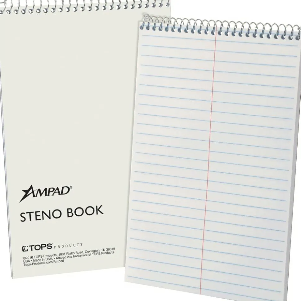 Ampad Steno Pads, Tan Cover, Gregg Rule, (70) White 6 x 9 Sheets