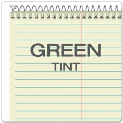 Ampad Steno Pads, Tan Cover, Gregg Rule, (60) Green-Tint 6 x 9 Sheets