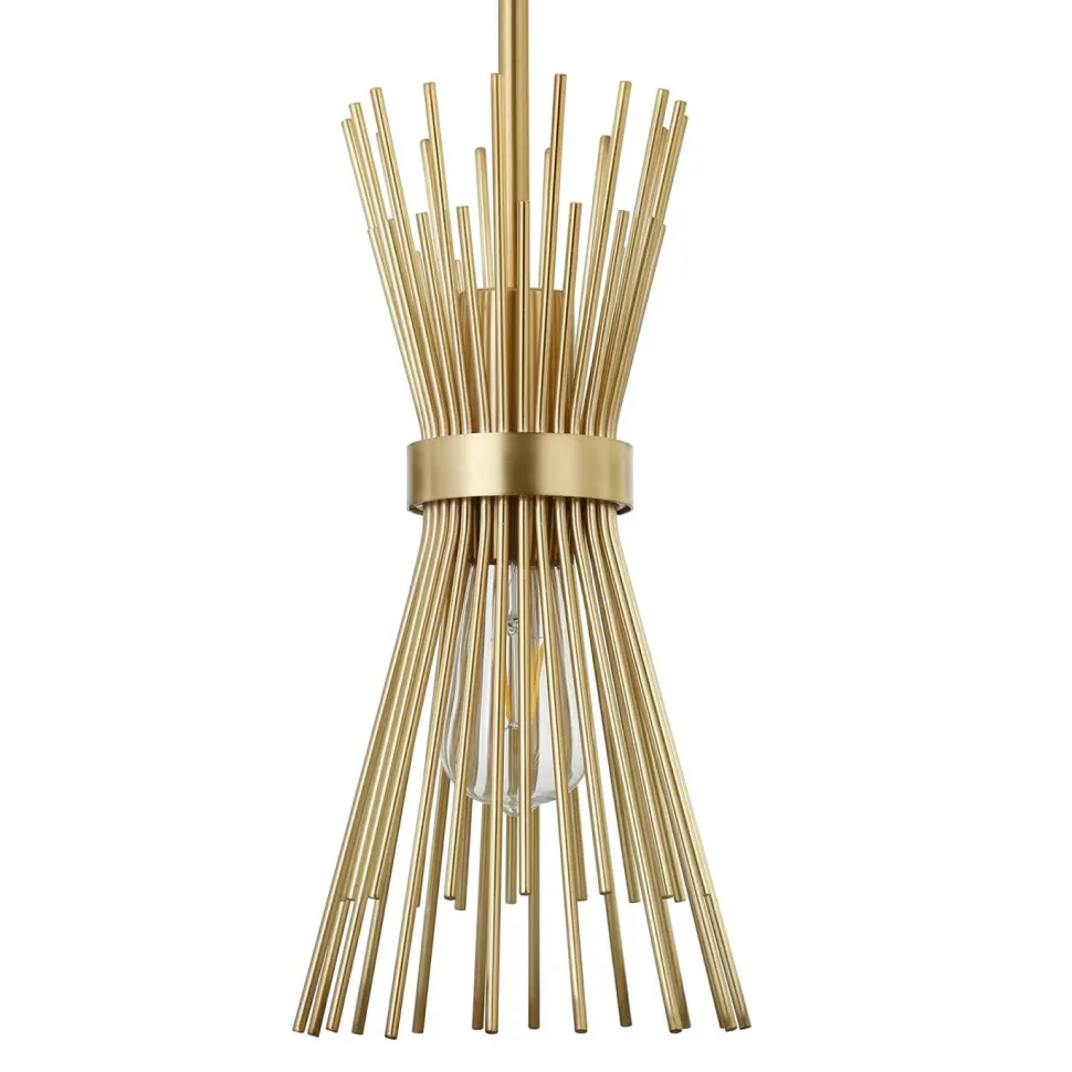 Andromeda 7" Wide Starburst Pendant with Metal Shade in Brass/Brass