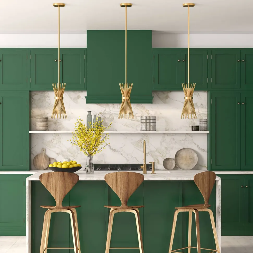Andromeda 7" Wide Starburst Pendant with Metal Shade in Brass/Brass