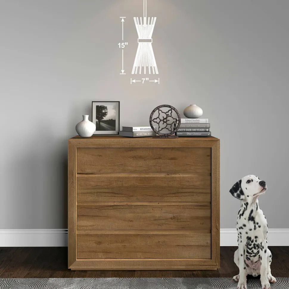 Andromeda 7" Wide Starburst Pendant with Metal Shade in Brass/Brass