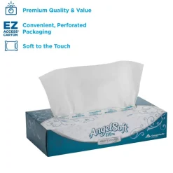 Angel Soft by GP PRO Ultra Professional Series 2-Ply Facial Tissue, Flat Box, White, 125 Tissues Per Box, 10 Boxes