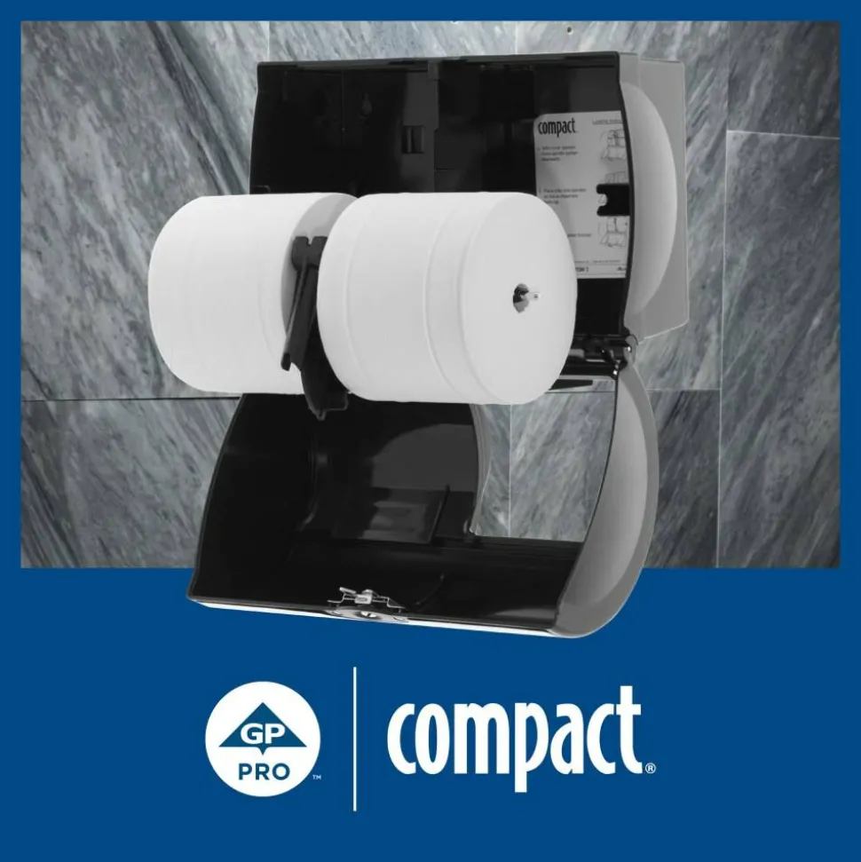 Angel Soft Compact by GP PRO, 2 Ply, Premium Embossed Coreless Toilet Paper, 4x3.8, 20% Recycled, White, 1125 Sheets, 18 Rolls per Case