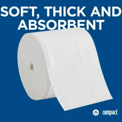Angel Soft Compact by GP PRO, 2 Ply, Premium Embossed Coreless Toilet Paper, 4x3.8, 20% Recycled, White, 1125 Sheets, 18 Rolls per Case