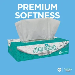 Angel Soft Professional Series 2-Ply Facial Tissue, Flat Box, White, 10% Recycled Fiber, 30 Boxes Per Case, 100 Sheets Per Box
