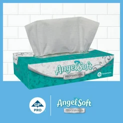 Angel Soft Professional Series 2-Ply Facial Tissue, Flat Box, White, 10% Recycled Fiber, 30 Boxes Per Case, 100 Sheets Per Box