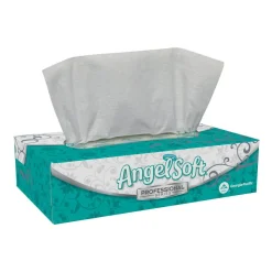 Angel Soft Professional Series 2-Ply Facial Tissue, Flat Box, White, 10% Recycled Fiber, 30 Boxes Per Case, 100 Sheets Per Box
