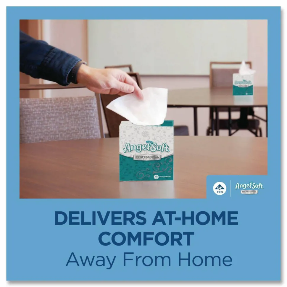 Angel Soft Professional Series 2-Ply Facial Tissue, Cube Box, White, 10% Recycled Fiber, 36 Boxes Per Case, 96 Sheets Per Box