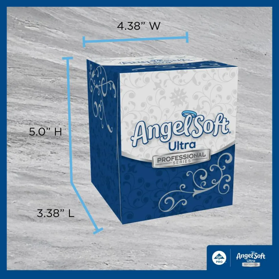 Angel Soft Ultra Professional Series Premium 2-Ply Facial Tissue, Cube Box, White, 10 Boxes Per Case, 96 Tissues Per Box