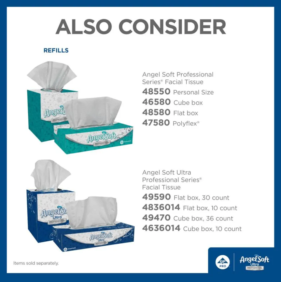 Angel Soft Ultra Professional Series Premium 2-Ply Facial Tissue, Cube Box, White, 10 Boxes Per Case, 96 Tissues Per Box