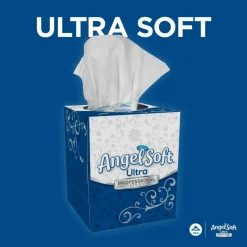 Angel Soft Ultra Professional Series Premium 2-Ply Facial Tissue, Cube Box, White, 10 Boxes Per Case, 96 Tissues Per Box