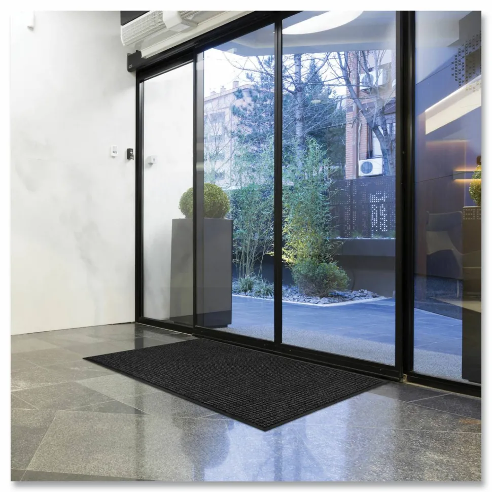 Apache Mills Absorba Select Entry Mat, Rectangular, Pepper/Black Crush-Resistant Needle-Punched Surface, 48" x 72"
