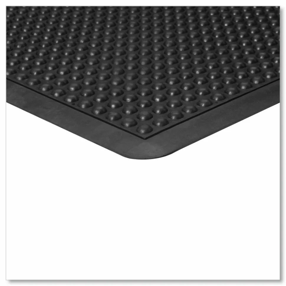 Apache Mills Bubble Flex Anti-Fatigue Mat, Rectangular, Black Crush-Resistant Non-Slip Surface, 24" x 36"