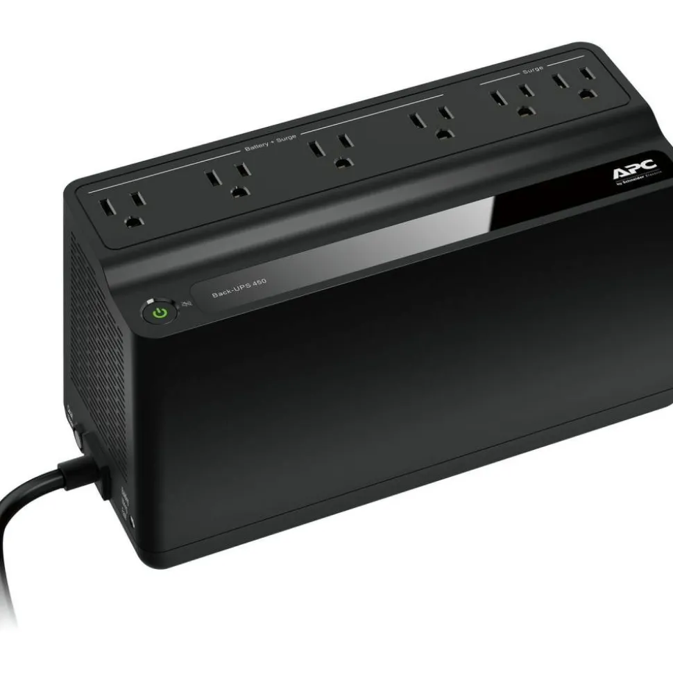 APC Back-UPS BN450M Battery Backup, 6 Outlet, 450VA/255W