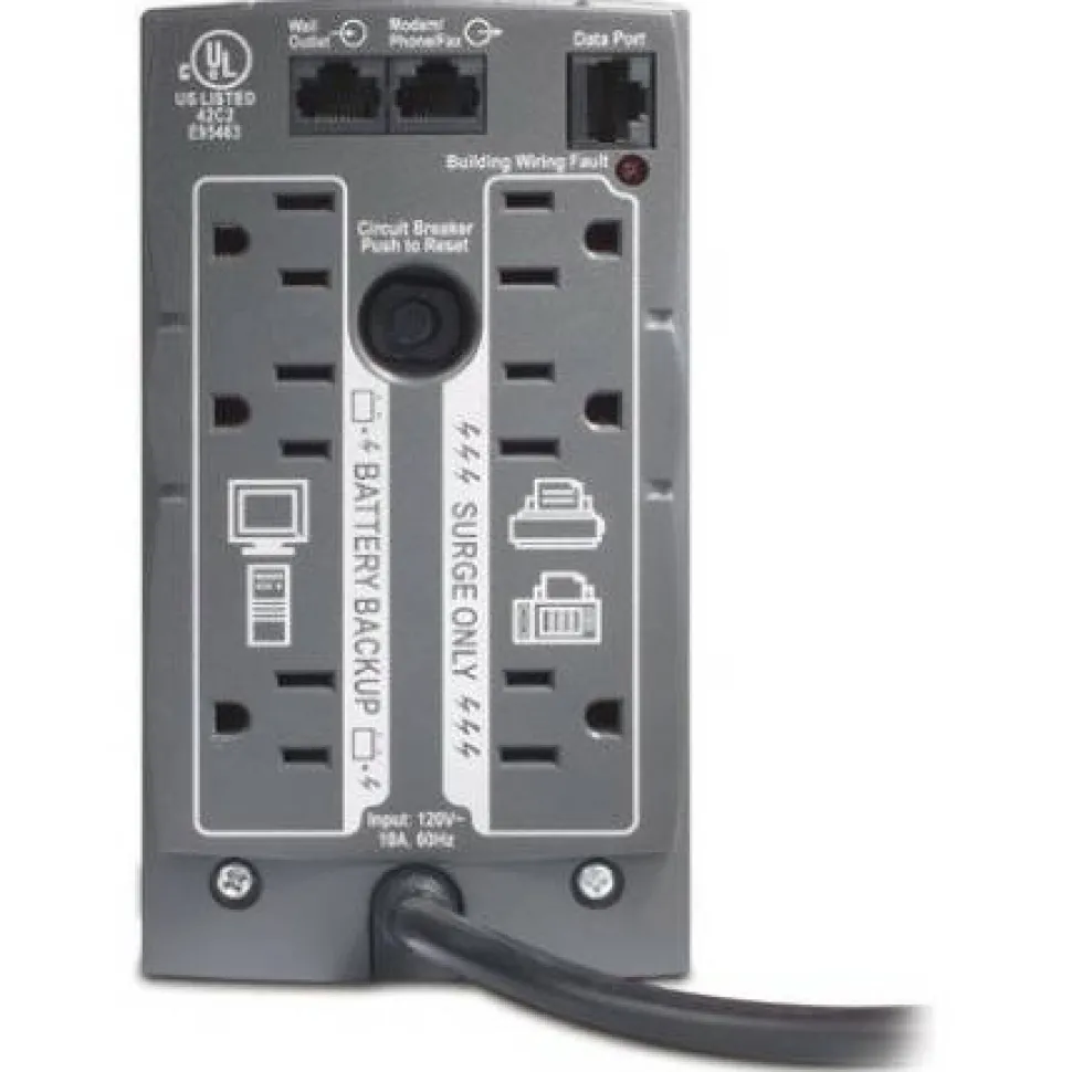 APC Back-UPS, 500VA, Tower, 120V, 6 NEMA 5-15R Outlets , User Replaceable Battery