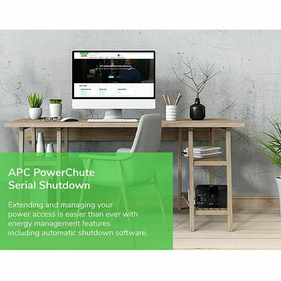 APC Back-UPS 650VA, 120V, 8 NEMA outlets (4 surge)
