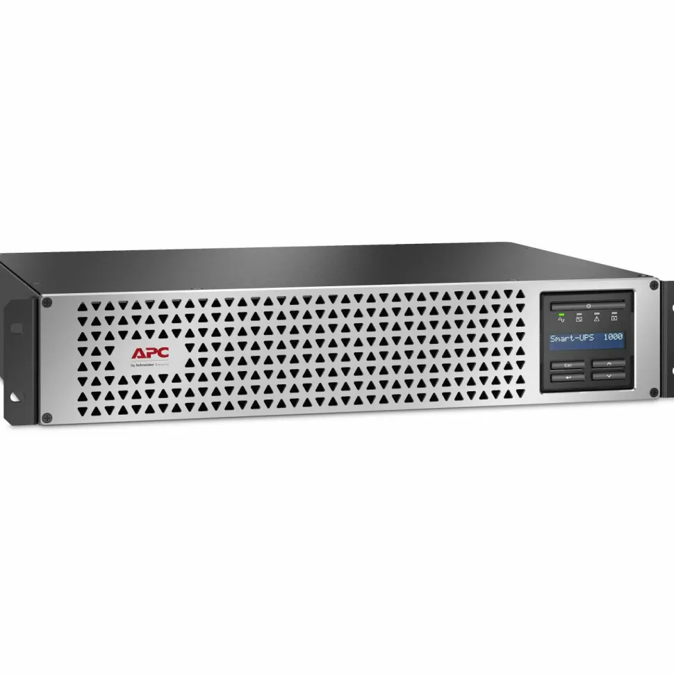 APC Smart-UPS, Line Interactive, 1000VA, Lithium-ion, Rackmount 2U, 120V, 6x NEMA 5-15R outlets, SmartConnect Port+SmartSlot, Short Depth, AVR, LCD