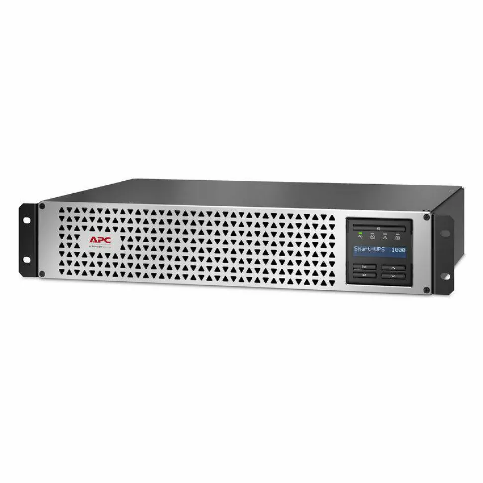 APC Smart-UPS, Line Interactive, 1000VA, Lithium-ion, Rackmount 2U, 120V, 6x NEMA 5-15R outlets, SmartConnect Port+SmartSlot, Short Depth, AVR, LCD