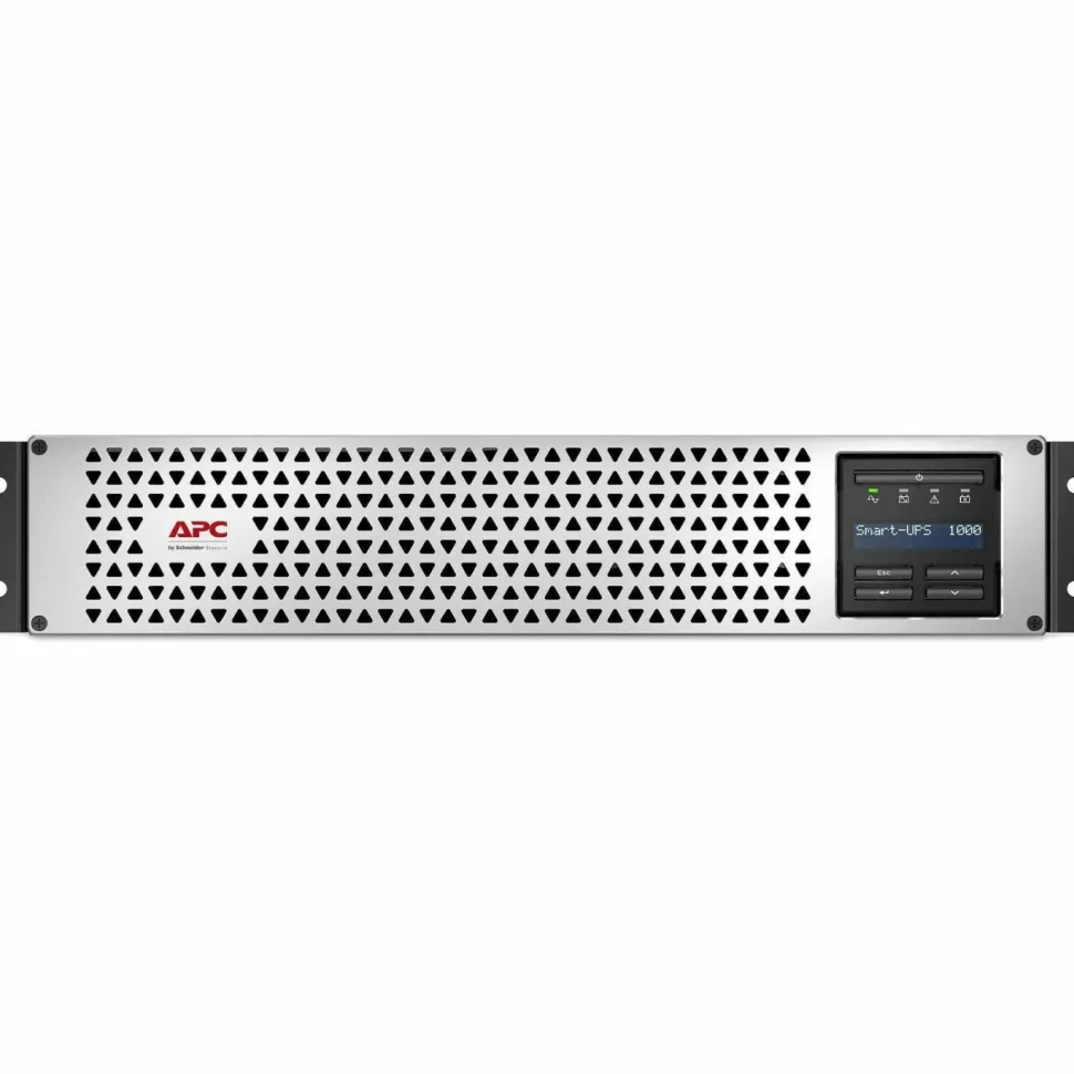 APC Smart-UPS, Line Interactive, 1000VA, Lithium-ion, Rackmount 2U, 120V, 6x NEMA 5-15R outlets, SmartConnect Port+SmartSlot, Short Depth, AVR, LCD