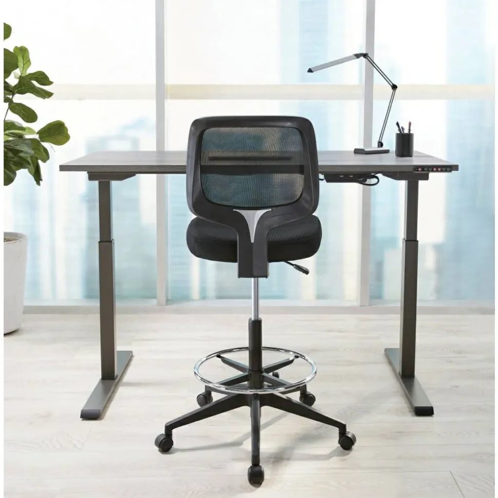 Architect Desk Lamp, Adjustable, 21-1/2"H, Black/Silver