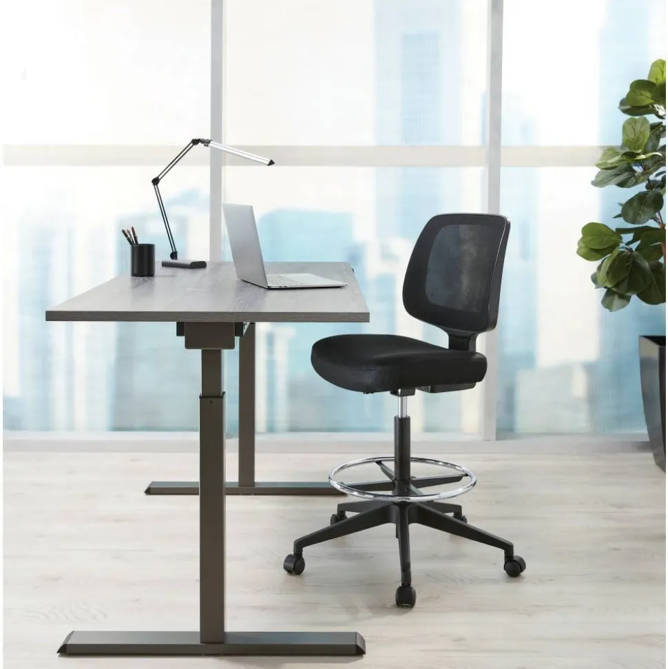 Architect Desk Lamp, Adjustable, 21-1/2"H, Black/Silver