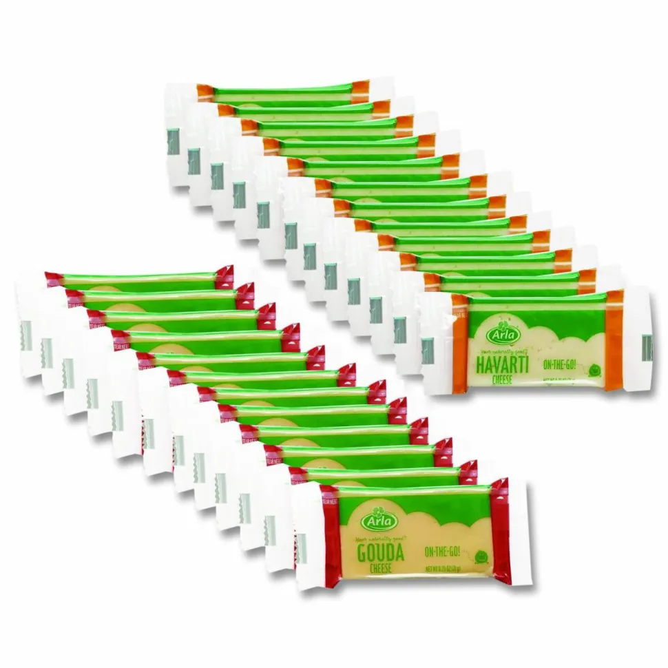 Arla Havarti and Gouda Cheese Snack Bars, 0.75 oz Bars, 24 Bars/Carton