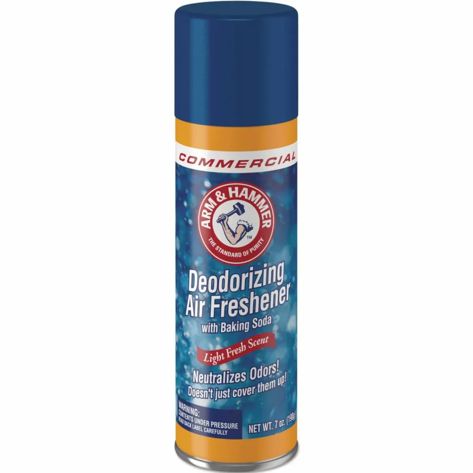 Arm & Hammer Baking Soda Air Freshener, Light Fresh, 7 oz Aerosol Spray, 12/Carton