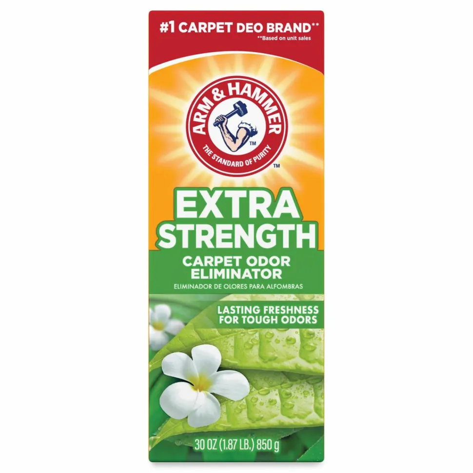 Arm & Hammer Extra-Strength Carpet Odor Eliminator, Original Scent, 30 Oz Box, Case Of 6