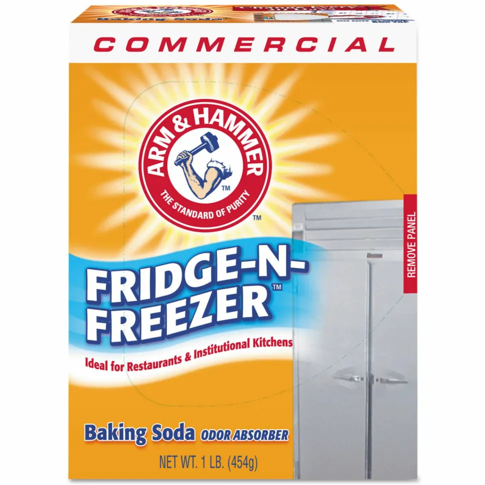 Arm & Hammer Fridge-N-Freezer Pack Baking Soda, Unscented, Powder, 16 oz, 12/Carton