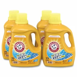 Arm & Hammer OxiClean Concentrated Liquid Laundry Detergent, Fresh Scent, 100.5 oz Bottle, 4/Carton