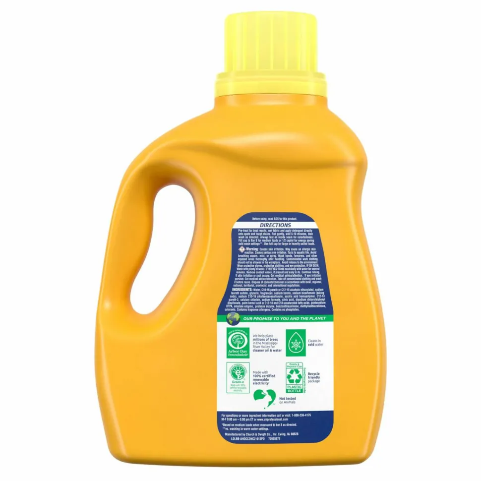Arm & Hammer OxiClean Concentrated Liquid Laundry Detergent, Fresh Scent, 100.5 oz Bottle, 4/Carton