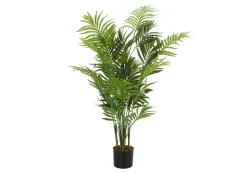 Artificial Plant, 47" Tall, Areca Palm Tree, Indoor, Faux, Fake, Floor, Greenery, Potted, Real Touch, Decorative, Green Leaves, Black Pot