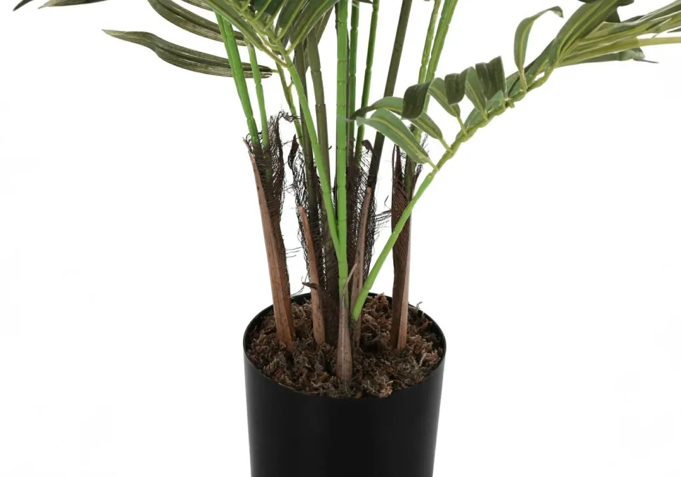 Artificial Plant, 47" Tall, Areca Palm Tree, Indoor, Faux, Fake, Floor, Greenery, Potted, Real Touch, Decorative, Green Leaves, Black Pot