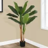 Artificial Plant, 55" Tall, Banana Tree, Indoor, Faux, Fake, Floor, Greenery, Potted, Real Touch, Decorative, Green Leaves, Black Pot
