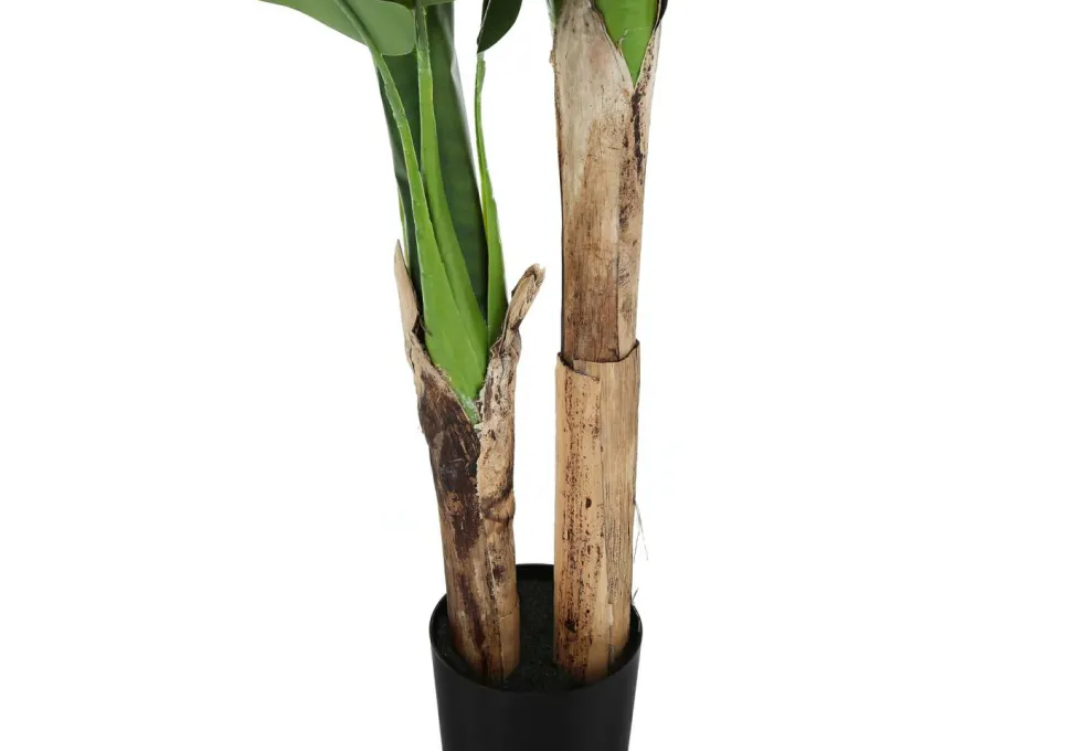 Artificial Plant, 55" Tall, Banana Tree, Indoor, Faux, Fake, Floor, Greenery, Potted, Real Touch, Decorative, Green Leaves, Black Pot