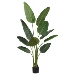 Artificial Plant, 60" Tall, Bird Of Paradise Tree, Indoor, Faux, Fake, Floor, Greenery, Potted, Decorative, Green Leaves, Black Pot