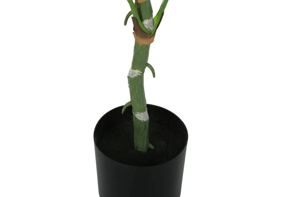 Artificial Plant, 54" Tall, Dieffenbachia Tree, Indoor, Faux, Fake, Floor, Greenery, Potted, Real Touch, Decorative, Green Leaves, Black Pot