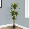 Artificial Plant, 51" Tall, Dracaena Tree, Indoor, Faux, Fake, Floor, Greenery, Potted, Real Touch, Decorative, Green Leaves, Black Pot