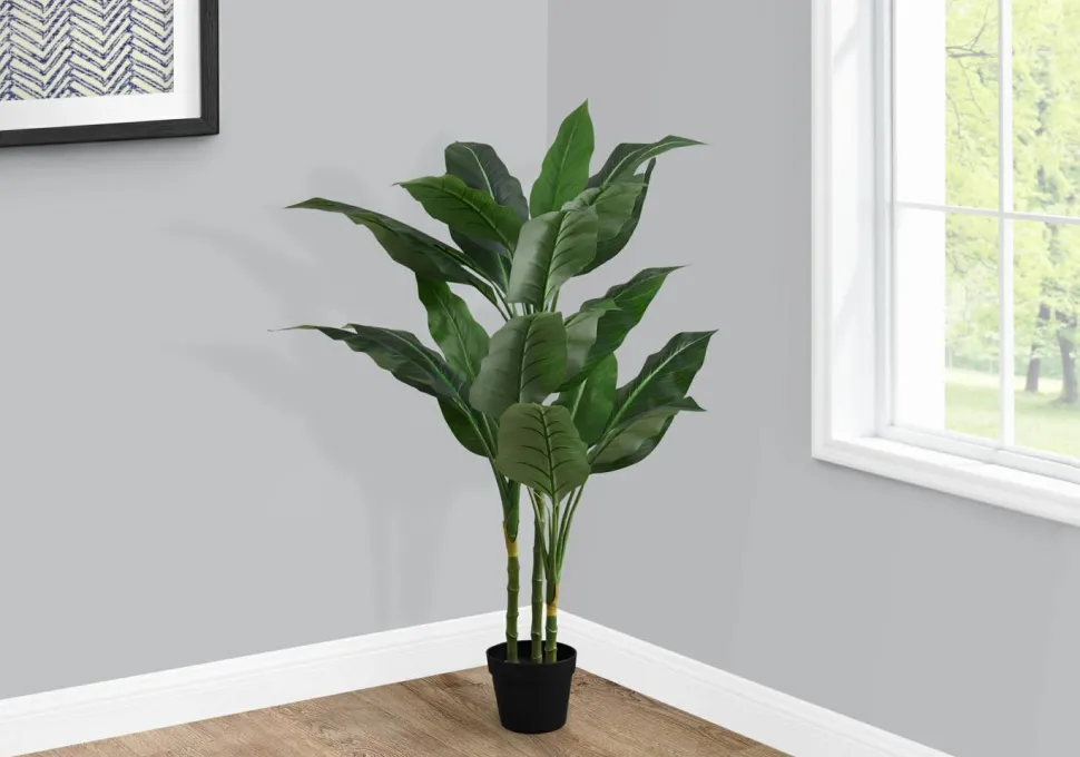 Artificial Plant, 42" Tall, Evergreen Tree, Indoor, Faux, Fake, Floor, Greenery, Potted, Decorative, Green Leaves, Black Pot