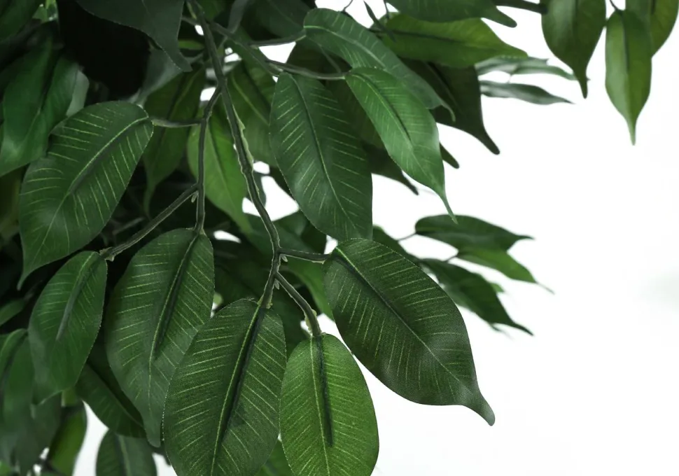 Artificial Plant, 58" Tall, Ficus Tree, Indoor, Faux, Fake, Floor, Greenery, Potted, Decorative, Green Leaves, Black Pot