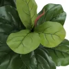 Artificial Plant, 47" Tall, Fiddle Tree, Indoor, Faux, Fake, Floor, Greenery, Potted, Real Touch, Decorative, Green Leaves, Black Pot