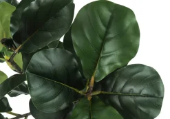 Artificial Plant, 47" Tall, Fiddle Tree, Indoor, Faux, Fake, Floor, Greenery, Potted, Real Touch, Decorative, Green Leaves, Black Pot