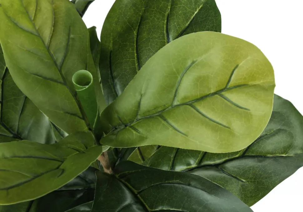 Artificial Plant, 41" Tall, Fiddle Tree, Indoor, Faux, Fake, Floor, Greenery, Potted, Real Touch, Decorative, Green Leaves, Black Pot