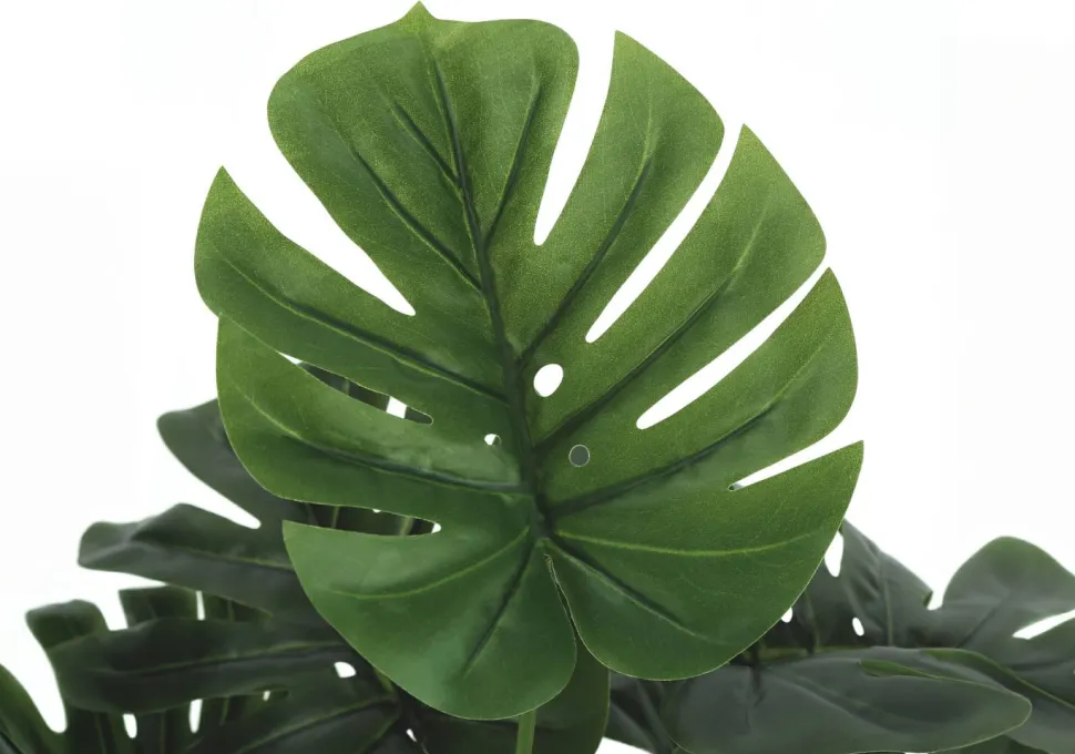Artificial Plant, 24" Tall, Monstera, Indoor, Faux, Fake, Table, Greenery, Potted, Real Touch, Decorative, Green Leaves, Black Pot