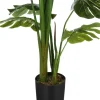 Artificial Plant, 55" Tall, Monstera Tree, Indoor, Faux, Fake, Floor, Greenery, Potted, Real Touch, Decorative, Green Leaves, Black Pot