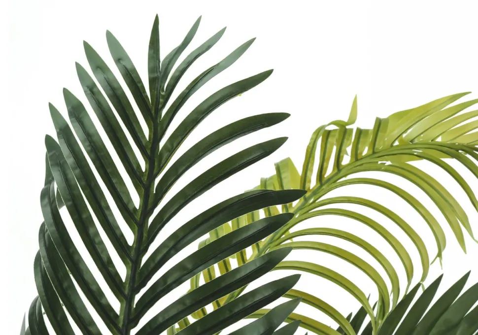 Artificial Plant, 47" Tall, Palm Tree, Indoor, Faux, Fake, Floor, Greenery, Potted, Real Touch, Decorative, Green Leaves, Black Pot