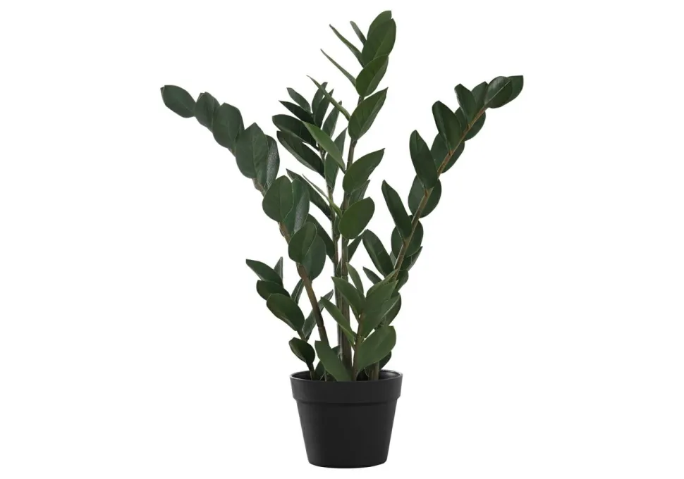 Artificial Plant, 29" Tall, Zz Tree, Indoor, Faux, Fake, Floor, Greenery, Potted, Real Touch, Decorative, Green Leaves, Black Pot