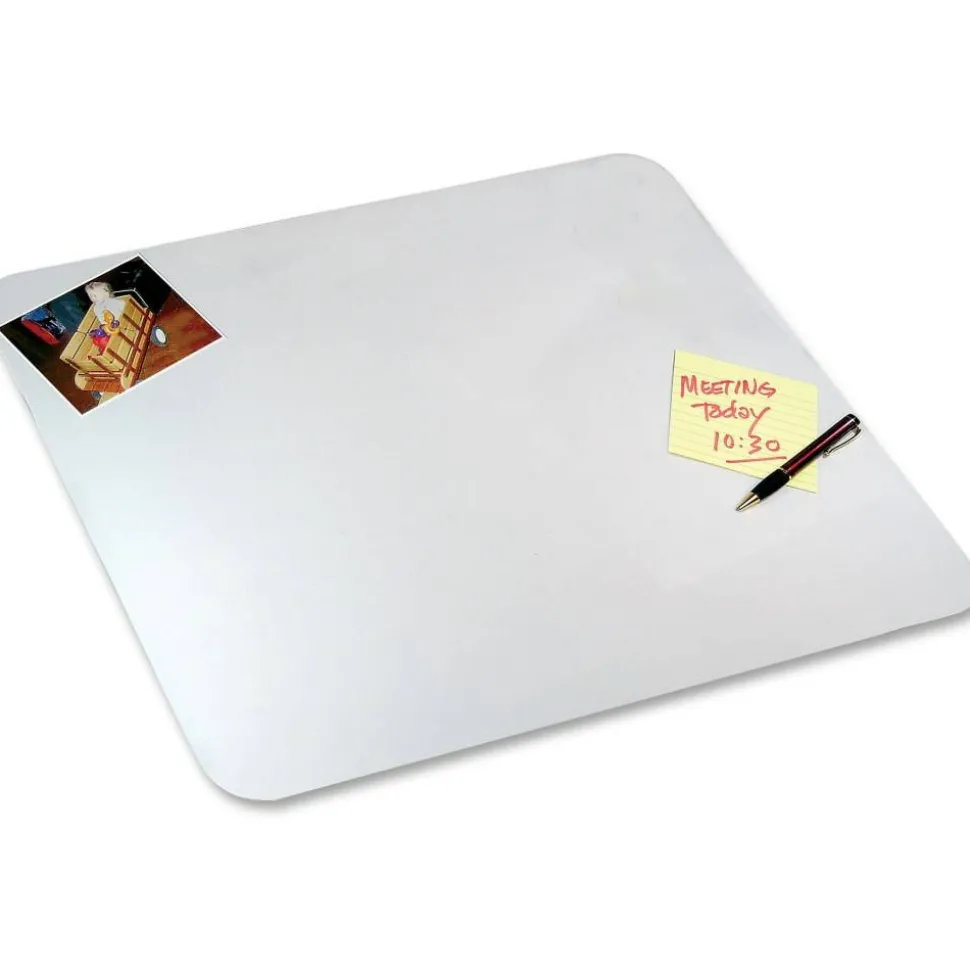 Artistic Eco-Clear Desk Pad With Antimicrobial Protection, 19"H x 24"W, Frosted Clear