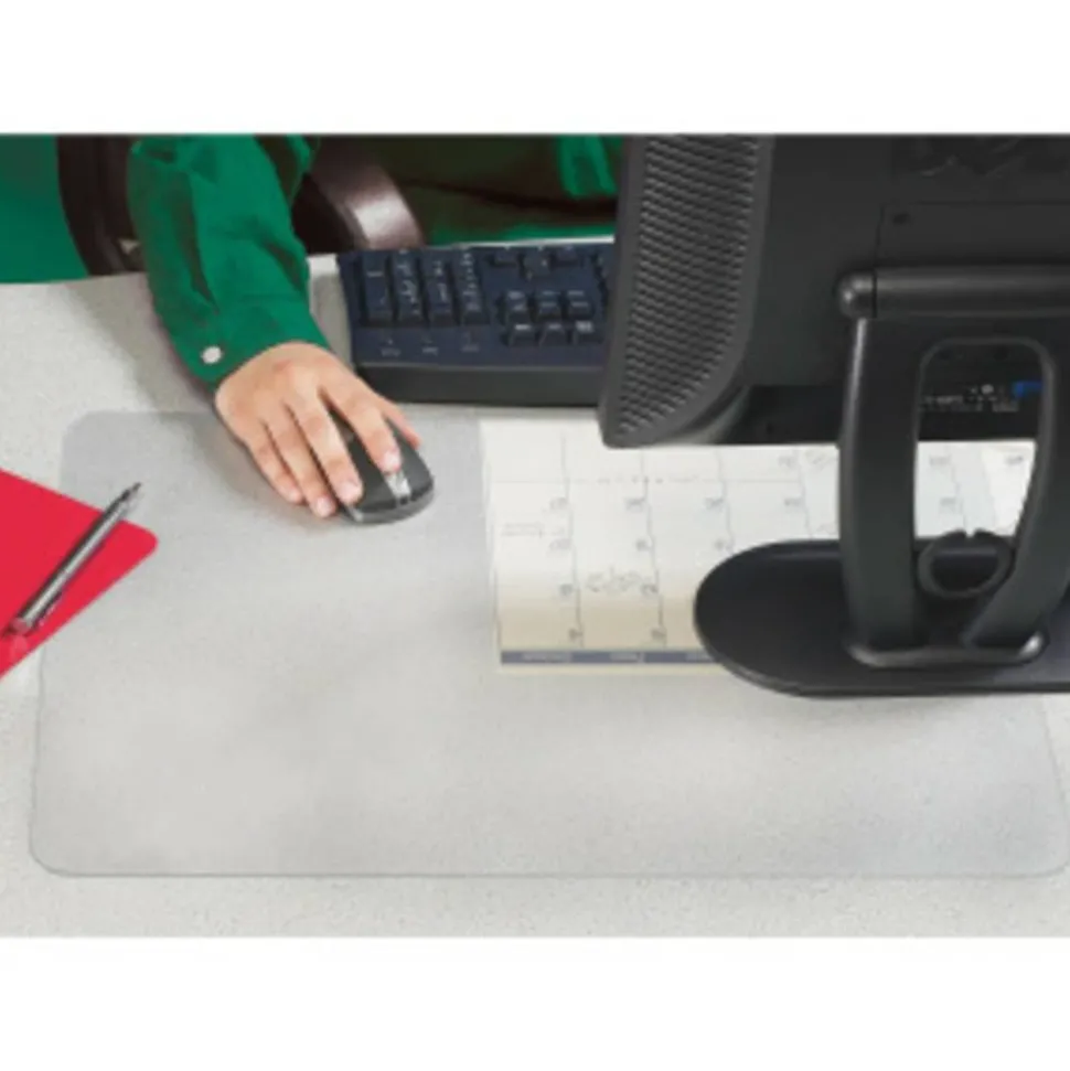 Artistic Eco-Clear Desk Pad With Antimicrobial Protection, 19"H x 24"W, Frosted Clear